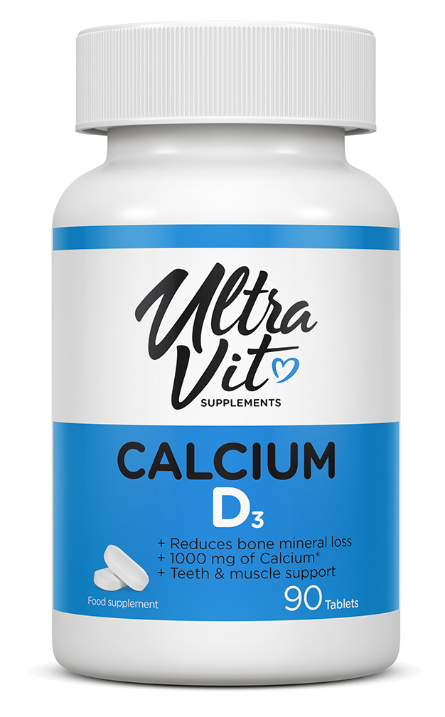 ULTRAVIT Kalcija un D3 vitamīna tabletes, 90 gab.