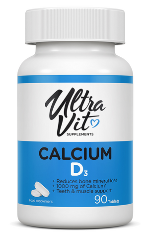 ULTRAVIT Kalcija un D3 vitamīna tabletes, 90 gab.