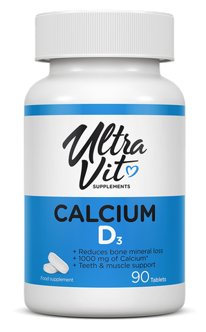 ULTRAVIT Kalcija un D3 vitamīna tabletes, 90 gab.