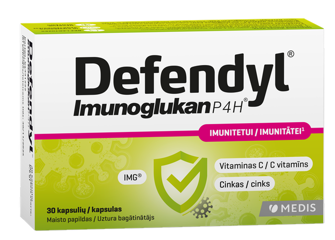 DEFENDYL Imunoglukan P4H, 30 kapsulu iepakojums