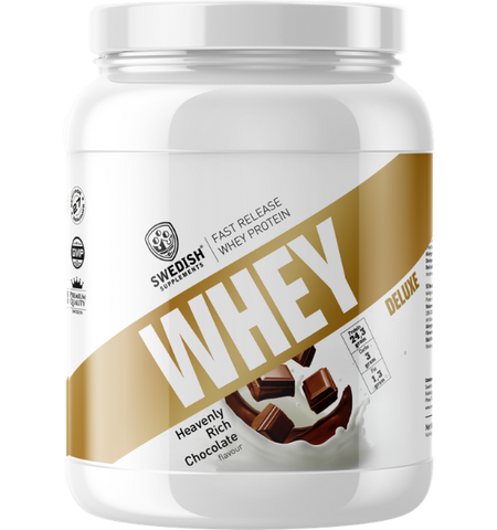 SWEDISH SUPPLEMENTS Whey Deluxe Heavenly Rich Chocolate — proteīna pulveris, 900 g