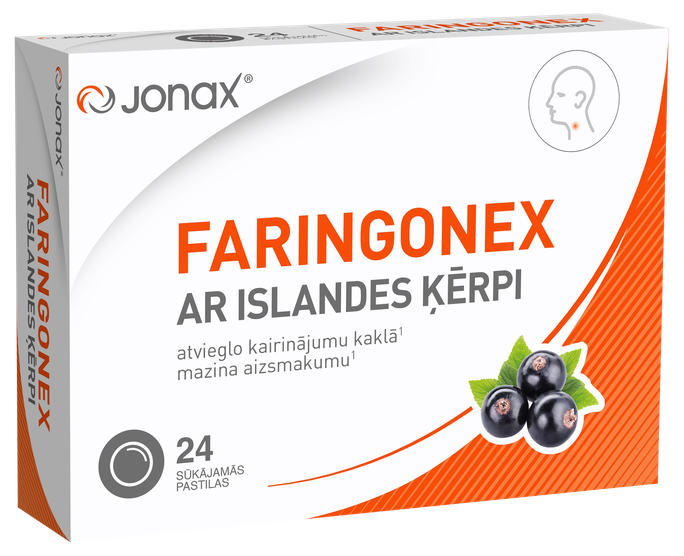 JONAX Faringonex pastilas ar Islandes ķērpi, 24 gab.