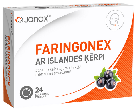 JONAX Faringonex pastilas ar Islandes ķērpi, 24 gab.