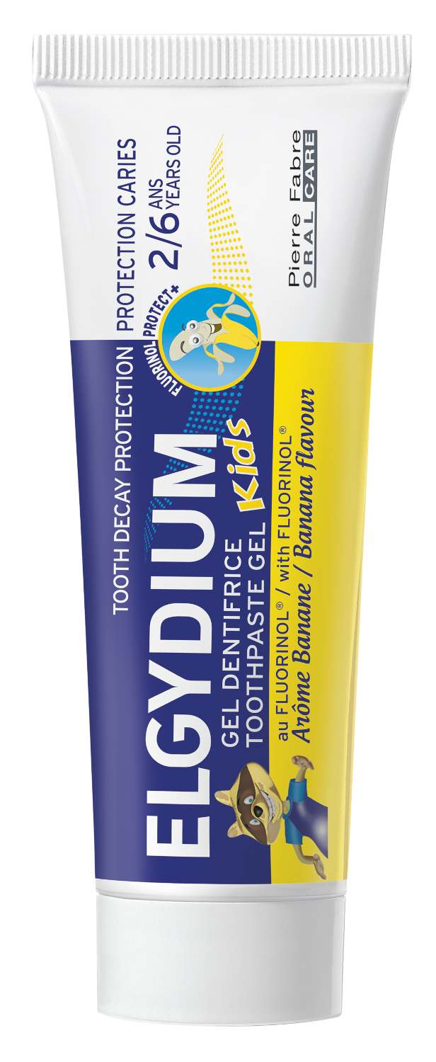 ELGYDIUM Kids banānu aromāta zobu pasta, 50 ml