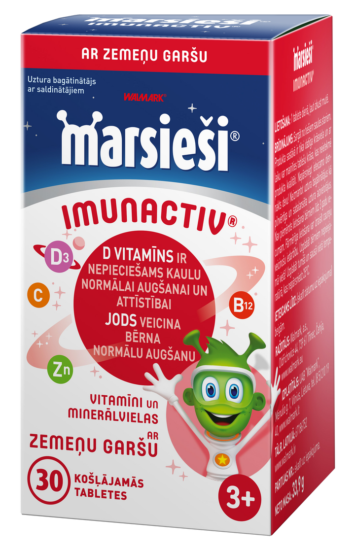 Imunactiv Marsieši – košļājamās tabletes bērniem, 30 vienības