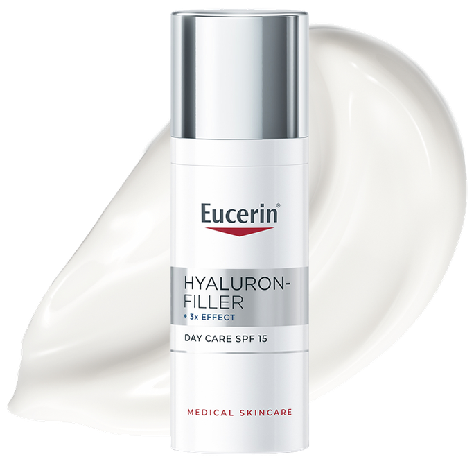 EUCERIN Hyaluron-Filler +3x Effect SPF 15 Dienas Sejas Krēms Normālai un Kombinētai Ādai, 50 ml