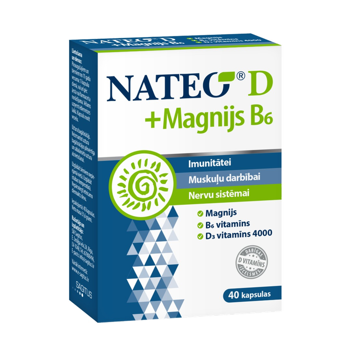 NATEO D 4000 SV + Magnijs B6, 40 kapsulas