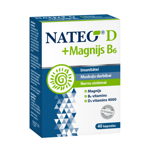 NATEO D 4000 SV + Magnijs B6, 40 kapsulas