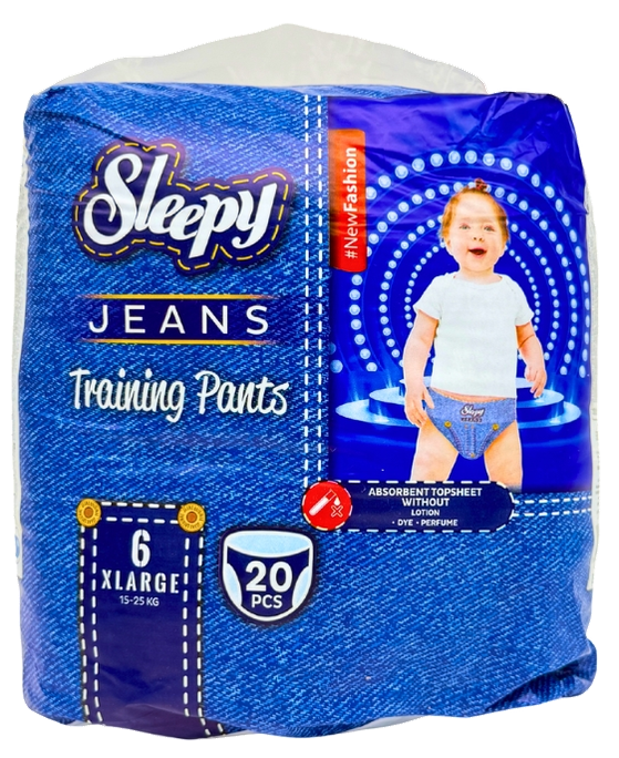 Sleepy JEANS Nr.6 autiņbiksītes Xlarge izmērā, iepakojums 20 gab.