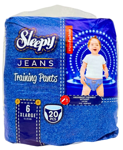 Sleepy JEANS Nr.6 autiņbiksītes Xlarge izmērā, iepakojums 20 gab.