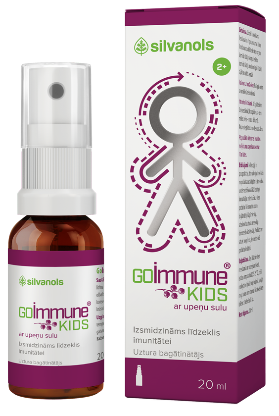 GOIMMUNE Kids upeņu un plūškoku sprejs, 20 ml