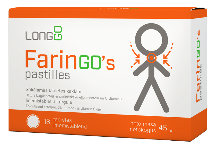 FARINGO pastilas, 18 gab.