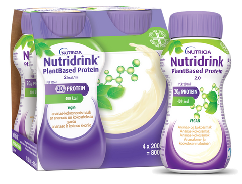 Nutricia Nutridrink PlantBased ar anānasa un kokosrieksta garšu 200 ml (4 iepakojumi)
