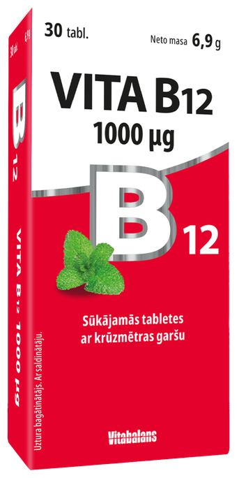 VITABALANS B12 1000 µg sūkājamās tabletes 30 gab.