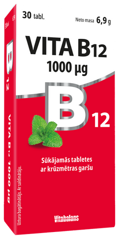 VITABALANS B12 1000 µg sūkājamās tabletes 30 gab.