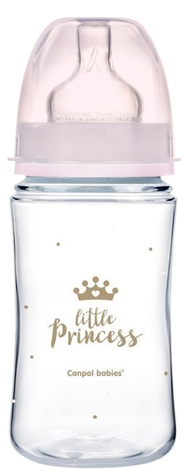 CANPOL BABIES Anti-colic Easy Start Royal Baby Pink pudelīte, 240 ml