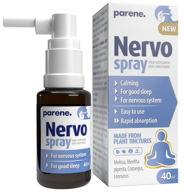 PARENE Nervo izsmidzīnamais spreijs nervu sistēmas atbalstam, 40 ml