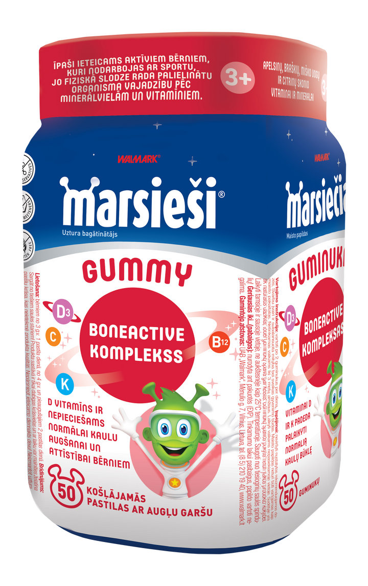 MARSIEŠI BoneActive Gummy pastilas, 50 gab. - vitamīnu komplekss