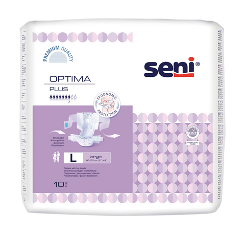 SENI Optima Plus autiņbiksītes Large (80-125 cm), iepakojumā 10 gab.