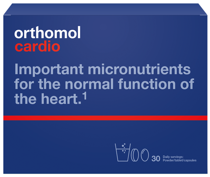 ORTHOMOL Cardio — 30 dienu kurss pulveŗa, tablešu un kapsulu formā