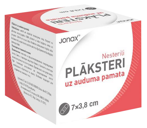 Plāksteri JONAX 200 gab. (7 x 3.8 cm), uz auduma bāzes