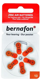 BERNAFON Nr.13 dzirdes aparātu baterijas, 6 komplekts