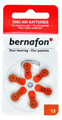 BERNAFON Nr.13 dzirdes aparātu baterijas, 6 komplekts