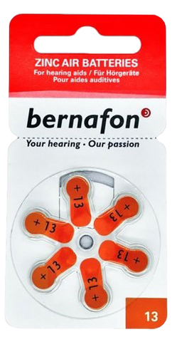 BERNAFON Nr.13 dzirdes aparātu baterijas, 6 komplekts