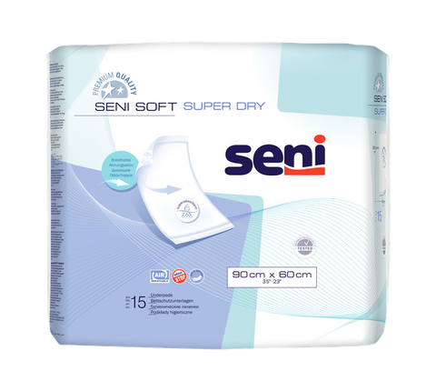 SENI Soft Super Dry absorbējošie palagi (60x90 cm), iepakojumā 15 gab.