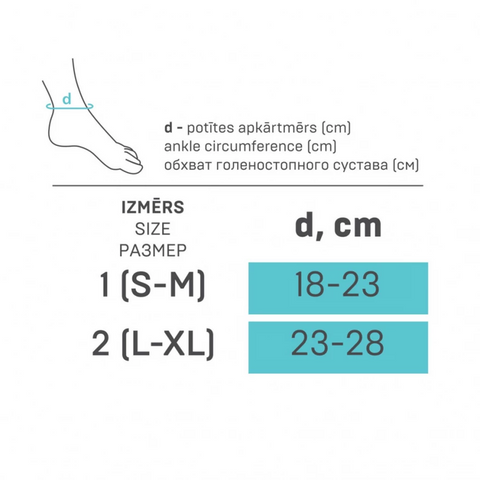 TONUS ELAST 0005, 1. izmērs, balts elastīgais apavs pēdas locītavai, 1 gab.