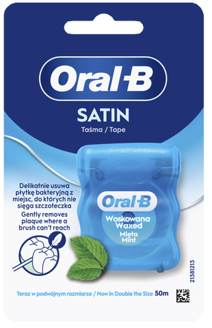 ORAL-B Satin Tape zobu diegs (50 m), 1 gab.