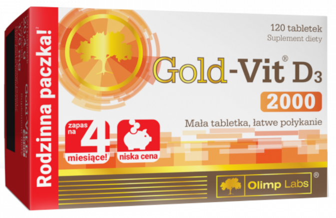 OLIMP LABS Gold – D3 vitamīns 2000, 120 tabletes