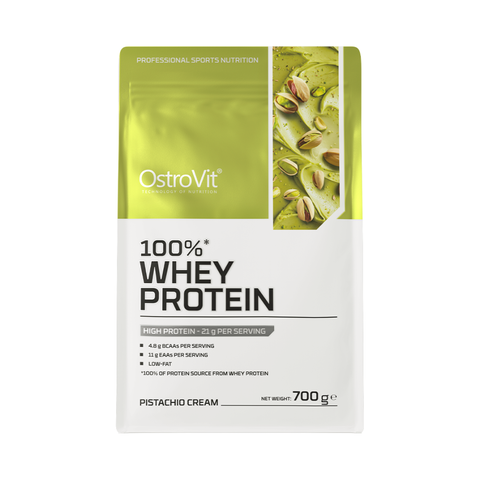 OstroVit 100% whey protein 700g – augstas kvalitātes whey proteīna pulveris pistāciju krēma garšā muskuļu augšanai un atjaunošanai