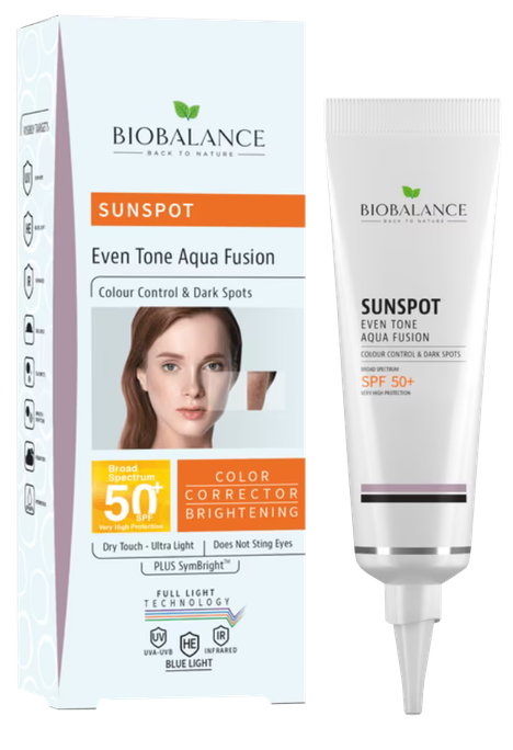 BIOBALANCE SPF 50+ saules aizsargkrēms ar vienmērīgu toni, 40 ml