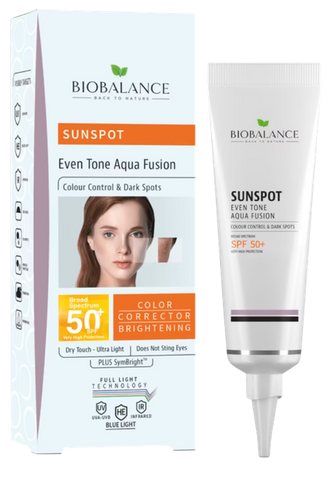 BIOBALANCE SPF 50+ saules aizsargkrēms ar vienmērīgu toni, 40 ml