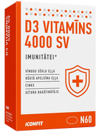 ICONFIT D3 4000 SV vitamīna kapsulas imunitātes atbalstam, 60 gab.