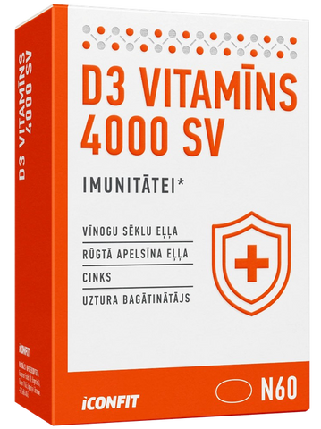 ICONFIT D3 4000 SV vitamīna kapsulas imunitātes atbalstam, 60 gab.