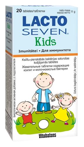 LACTO SEVEN Kids košļājamās tabletes 20 gab.
