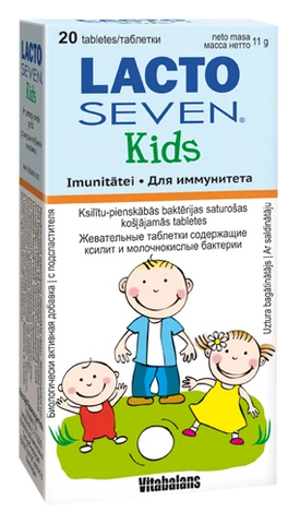 LACTO SEVEN Kids košļājamās tabletes 20 gab.