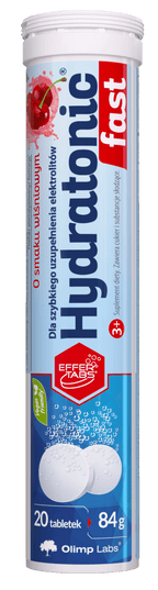 OLIMP LABS Hydratonic Fast 3+ Ķiršu garša, 20 putojošās tabletes
