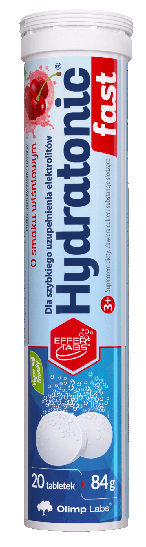 OLIMP LABS Hydratonic Fast 3+ Ķiršu garša, 20 putojošās tabletes