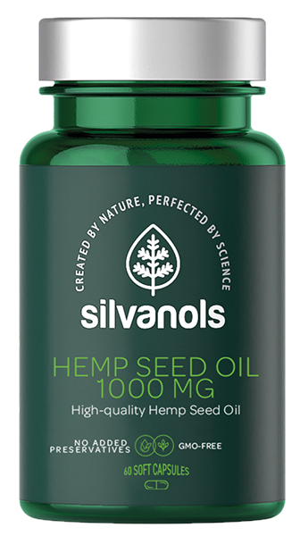 SILVANOLS Premium Kaņepju sēklu eļļa 1000 mg - 60 kapsulas