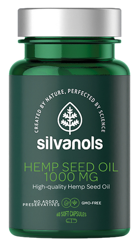 SILVANOLS Premium Kaņepju sēklu eļļa 1000 mg - 60 kapsulas