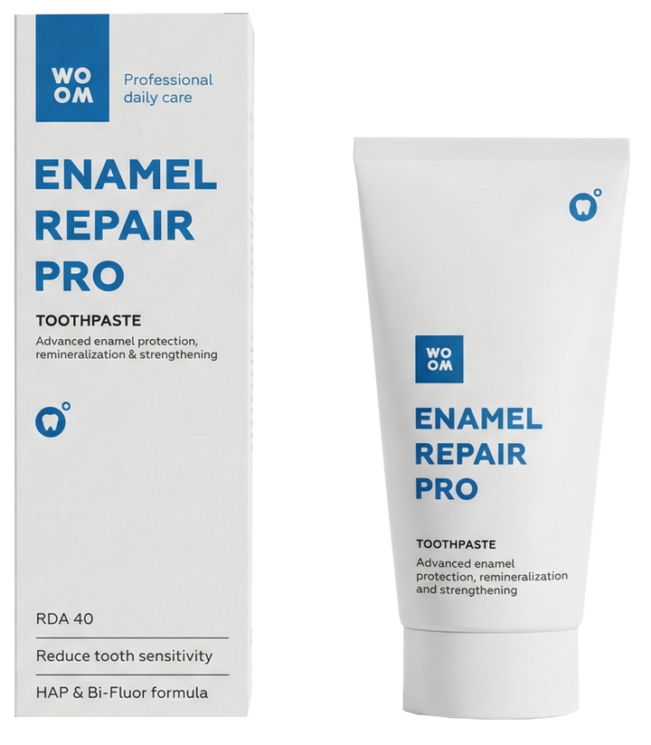 Zobu pasta WOOM Enamel Repair Pro emaljas nostiprināšanai