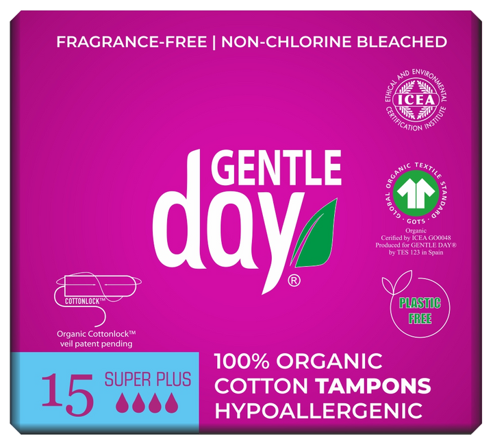 GENTLE DAY Organic Cotton Super Plus tamponi (15 gab.)