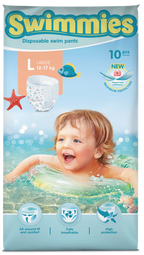 MOLTEX Swimmies L - peldēšanas autiņbiksītes (12-17 kg), iepakojums 10 gab.