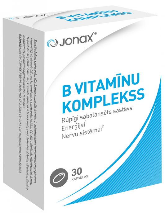 B-kompleksa vitamīni JONAX — 30 kapsulas