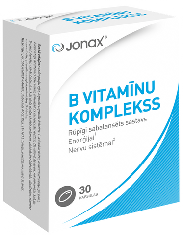 B-kompleksa vitamīni JONAX — 30 kapsulas