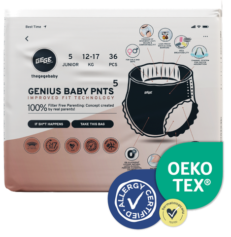 GEGE Genius Junior 5 bērnu biksītes (12-17 kg), iepakojumā 36 gab.