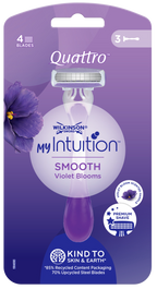 WILKINSON SWORD MyIntution Quattro vienreizlietojamie skuvekļi Smooth Violet Bloom, 3 gab.